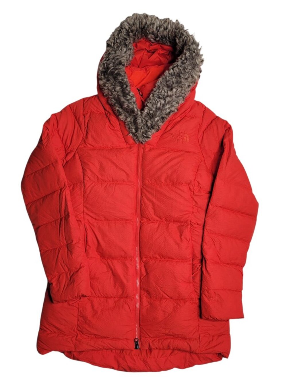 The North Face Dreamer Parka Women Size Small Fiery Red 600 Down Hooded Jacket